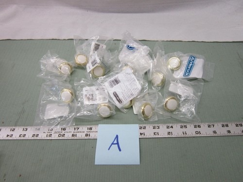 Neu Amerock Mitte zu Mitte Gold Weiß Keramik Schrank Knöpfe Menge 12 Home A - Bild 1 von 3