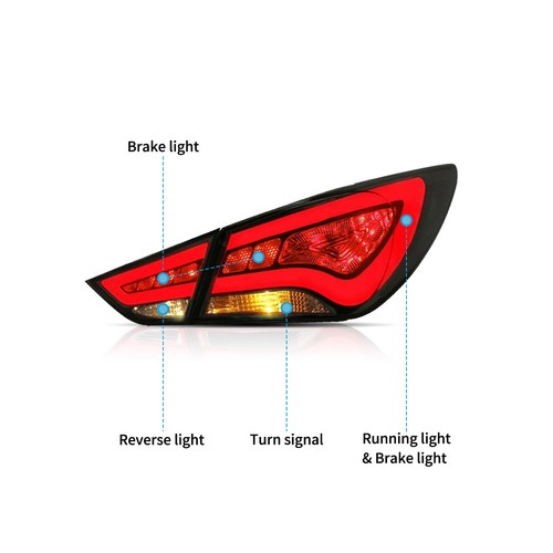 2Pcs Full LED Tail Lights Smoked Rear Brake Lamps For 2011-2014 Hyundai Sonata - Bild 5 von 11