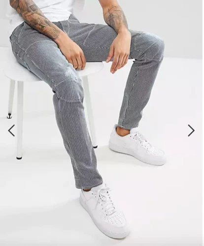 Men's G Star Raw 5620 3D Slim Jeans Blue White Striped