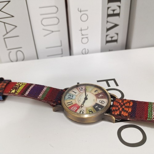 Boho Hippie Watch Ladies Watch With Multicolour Rainbow Pattern Quirky Boho Gift - Picture 10 of 27