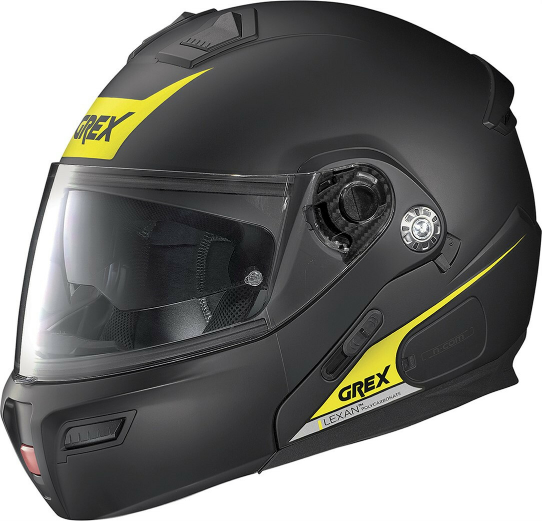 Casco Modular G9.1 Evoluciona Vivid N-Com Negro Mate Amarillo GREX Size L Último