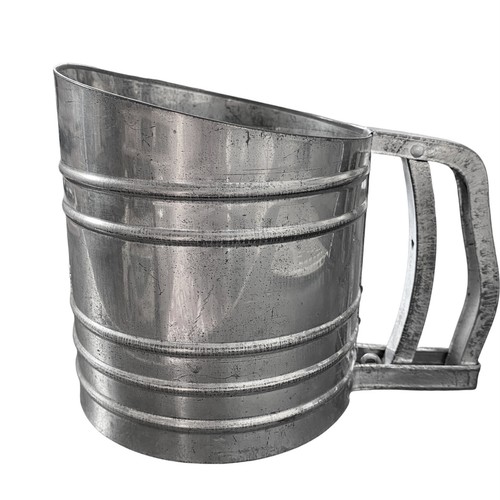 Tamiz de harina Foley Sift Chine triple pantalla vintage 5 tazas aluminio funciona pátina - Imagen 3 de 11