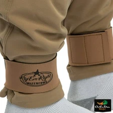 RIG'EM RIGHT WATERFOWL NEOPRENE ANKLE GATORS GAITERS TAN WITH LOGO 2.5" WIDE