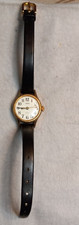 Timex Easy Reader 25mm Gold-Tone Brass Case, Black Leather Strap, Women's...