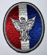 Mid 1970s BSA Eagle Scout Award Clear Plastic Back Light Blue Tint on bk Patch 7