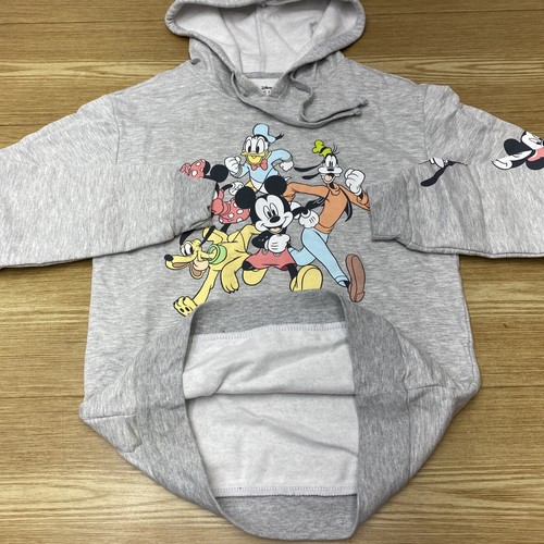 Disney Mickey Mouse Girls Fleeced Hoodie Size S 3-5 Gray Pullover Sweatshirt - Picture 6 of 18