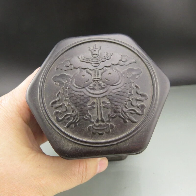 China, coleções literárias, colecionável, madeira antiga, raro Tea caddy L182 - Imagem 4 de 4