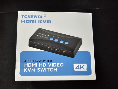 TCNEWCL KVM Switch, USB & HDMI Switcher for 4 Computers Sharing One HD Monitor