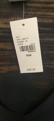 Suéter Lane Bryant Mujer’s Plus Negro Transparente Algodón Rayón Manga Larga 18/20 - Imagen 3 de 4
