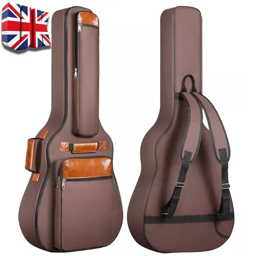 Hard Case for Acoustic Guitar Bag 4 Pockets Resistent Oxford Cloth Waterproof - Picture 1 of 11