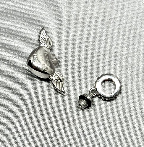 Memorial Charm Urn Ashes Forever In My Heart Family Genuine 925 Sterling Silver - Picture 6 of 18