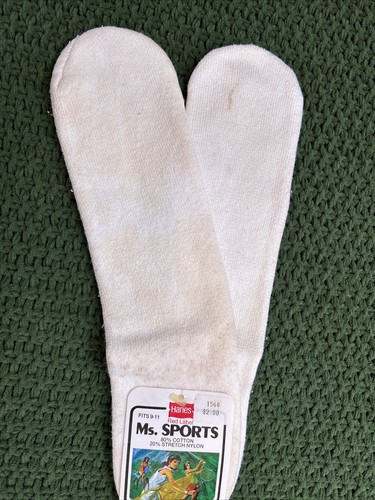 VTG Hanes Ms. Sports Socks Striped 9-11 Cotton Nylon Tube NOS 80's Purple - Picture 5 of 6