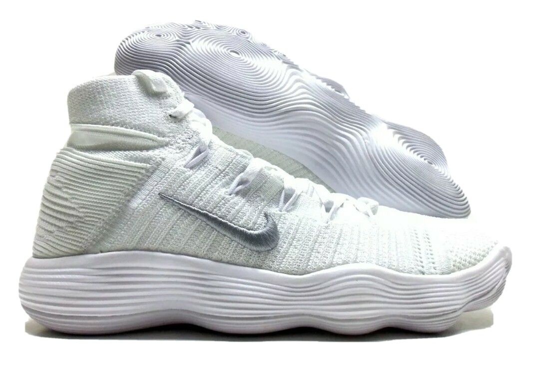 Nike Hyperdunk 2017 Flyknit React White Metallic Silver 917726-100 Mens Size 13 for sale online | eBay