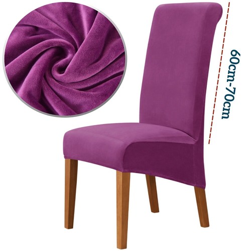 Large Long Back Dining Chair Covers Velvet Elastic XL Chair Slipcover Washable* - Picture 14 of 15
