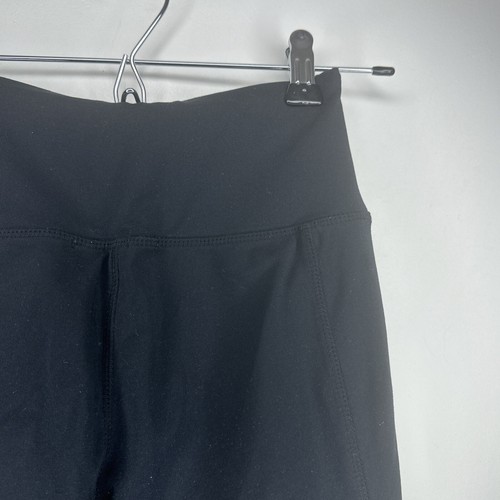Elle Sport Cropped leggings Size XS 8 Black Gold Yoga Gym Workout Stretch - Picture 9 of 13