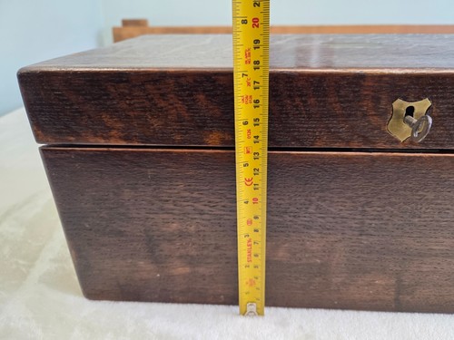 Vintage Victorian mahogany travel writing slope, stationary box, lap desk - Picture 11 of 13