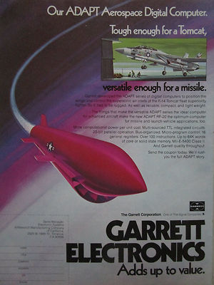 6/1975 PUB GARRETT ELECTRONICS F-14 TOMCAT AEROSPACE DIGITAL COMPUTER AD