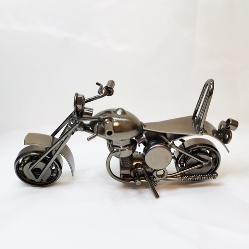 Collectible Metal Motorcycle Model Sculpture Motorbike Craft Handmade Iron Art - Picture 2 of 24
