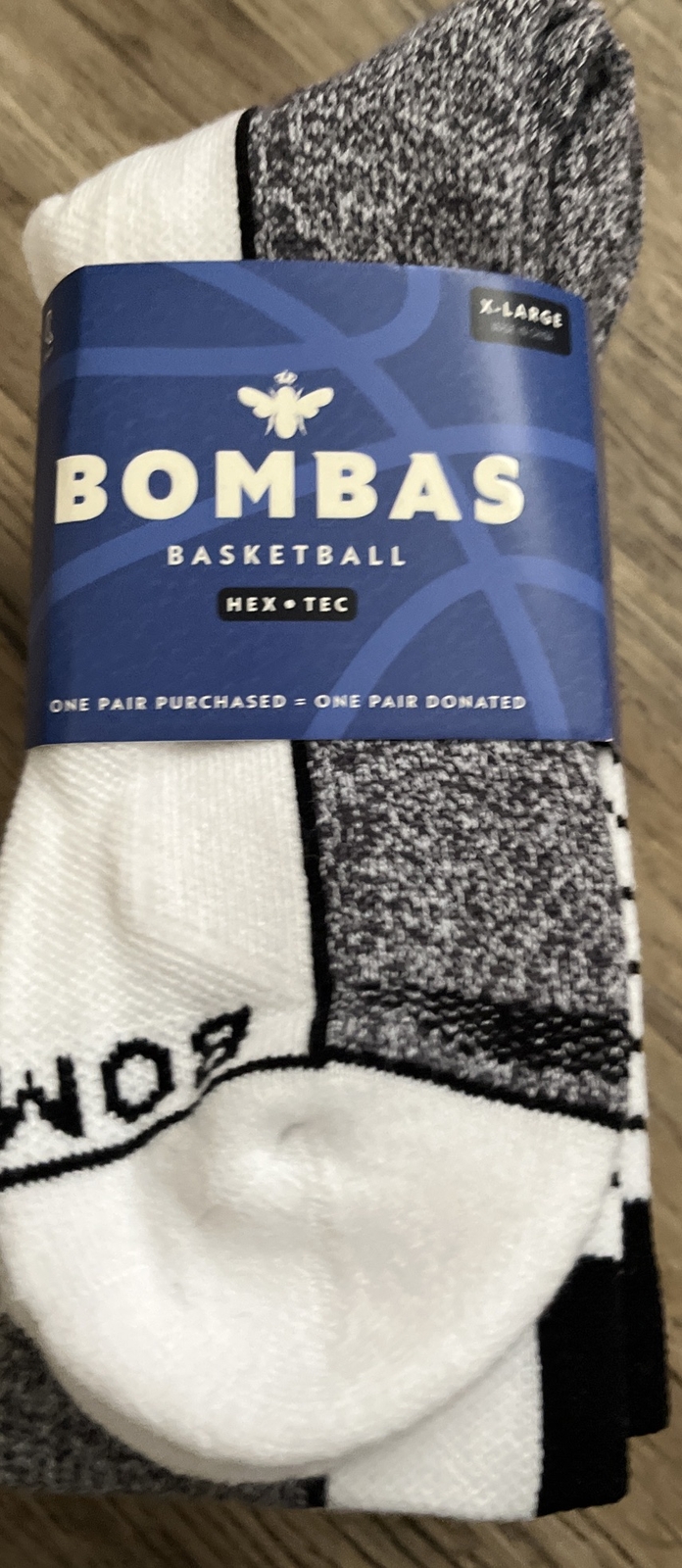 Bombas Basketball Hex Tec Calf Socks, XLarge, Gray White Black 3 Pairs