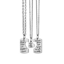 3pcs Daddy Girl Mama Family Pendant Necklace Mother Daughter Christmas Gift Set