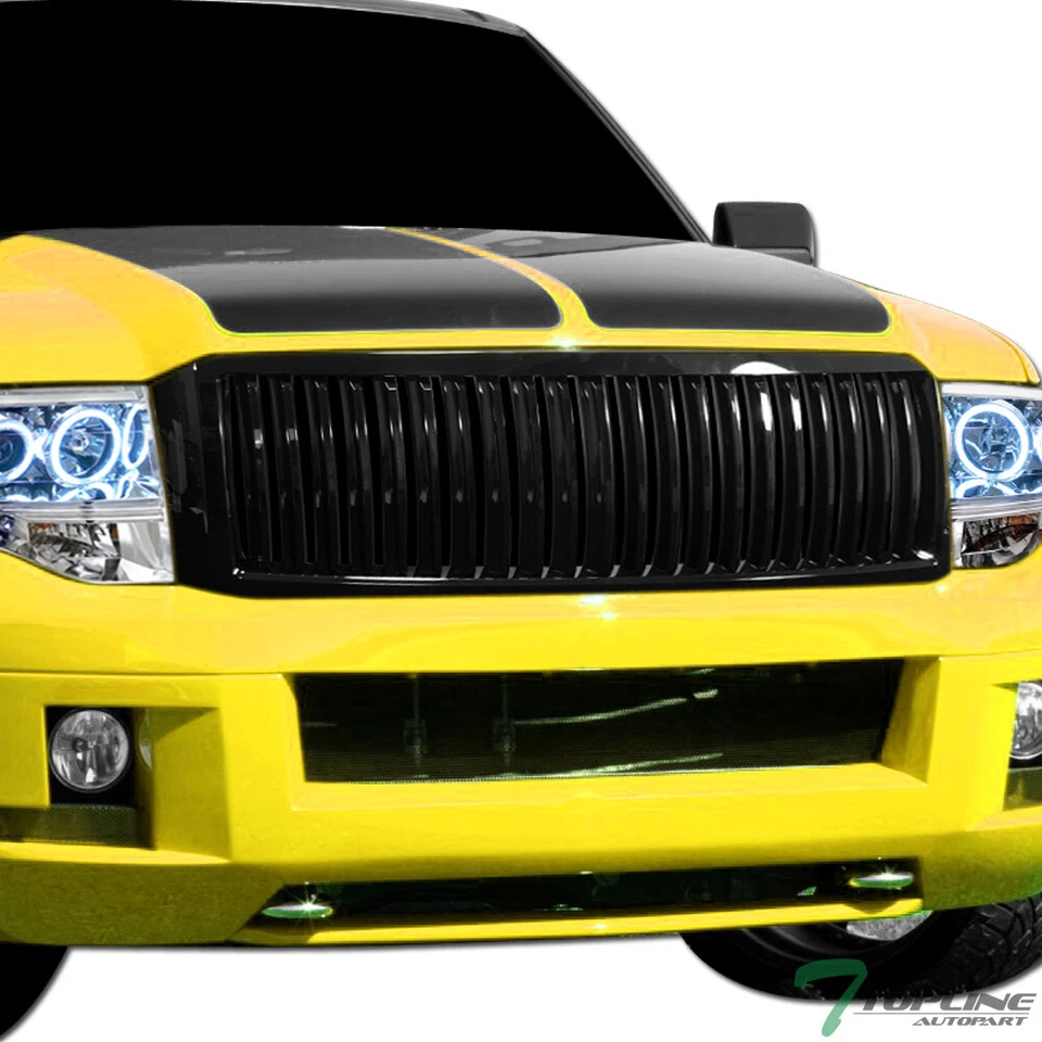 Topline For 2007-2014 Ford Expedition Vertical Front Hood Bumper Grille - Black - Image 2 of 4