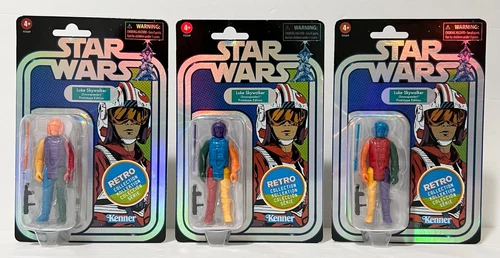Lot of 3 Star Wars Retro Collection Luke Skywalker Snowspeeder Prototype 3.75MOC