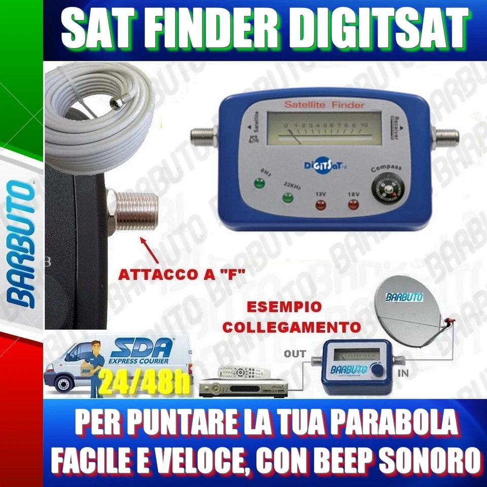 DIGITSAT PUNTATORE, MISURATORE CAMPO, SAT FINDER DVB-S/S2 "PER PUNTARE LA TUA PARABOLA"