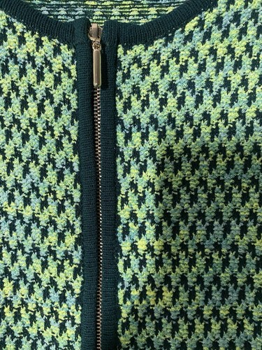 Michael Simon Green blue trim Studded Cardigan Sweater/Jacket 1X - Picture 3 of 13