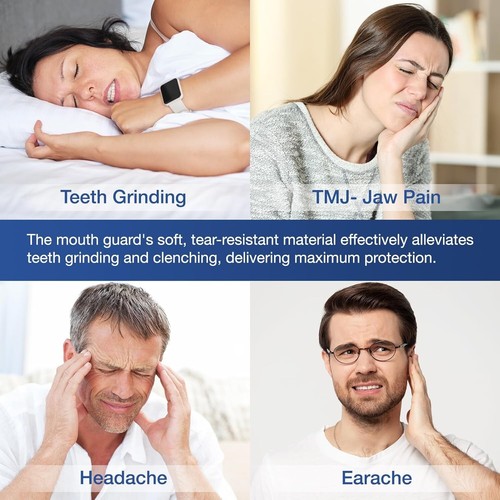 Mouth Bite Guard for Grinding Teeth 4 PACK 2 SIZES + Travel Cases: MAX Comfort - Picture 5 of 7