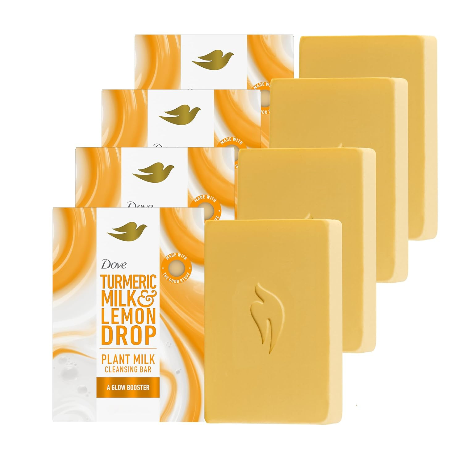 Очищающее батончиковое мыло Dove Plant Milk с куркумой и лимонной каплей для придания блеска 4 Cou