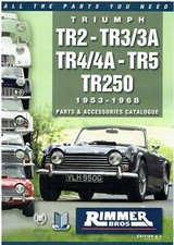 TRIUMPH TR2 TR3 TR3A TR4 TR4A TR5 TR250 (1953-68) COMPREHENSIVE PARTS CATALOGUE