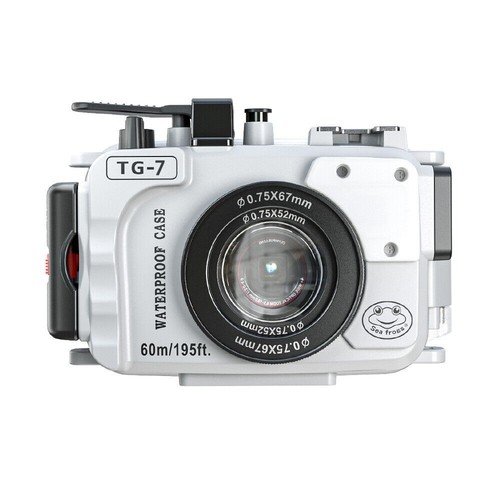 SeaFrogs 195FT Kit Corpo Fotocamera Subacquea per Olympus TG-7 con Pompa Vuoto - Foto 4 di 12
