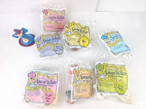 1992 McDonalds Happy Meal Schneewittchen und sieben Zwerge Komplettsatz 8 - 6 Neu in Verpackung