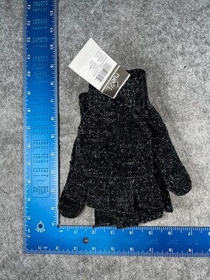 Rue 21 Gloves Womens One Size Black 100% Polyester Knit Fingerless Sparkly NEW