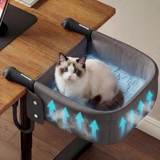 Cat Desk Bed with Cooling Mat for Summer Heavy Duty Cat Bed for Desk Attachment