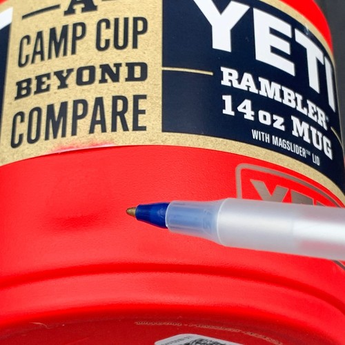 Yeti Rambler 14oz Mug MagSlider Lid Rescue Red Stainless Steel Small Dent READ - Picture 3 of 9