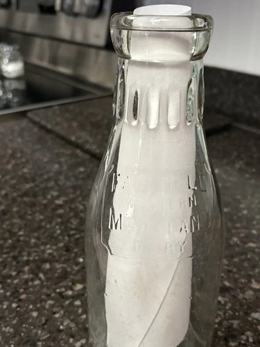 Fairfield Western Maryland Dairy Glass Milk Bottle - Quart - Vintage