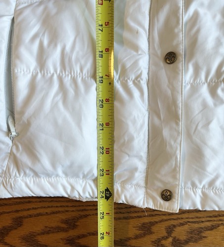Columbia White Zip Up Faux Fur Hooded Puffer Vest Youth 18/20 - Picture 9 of 9