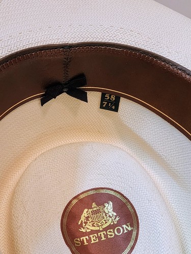 Stetson Royal Flush 10X Straw Gambler Cowboy Hat Size 7 1/4 - Picture 9 of 9