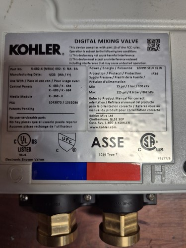 Kohler K-682-K-NA DTV Six Port Thermostatic Valve 6 Output 3/4" diverter New Box
