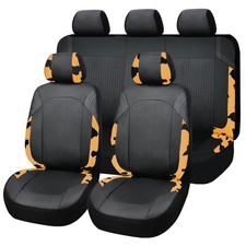 Car Seat Covers Waterproof Faux Leather Full Coverage Front And Rear Bench Set