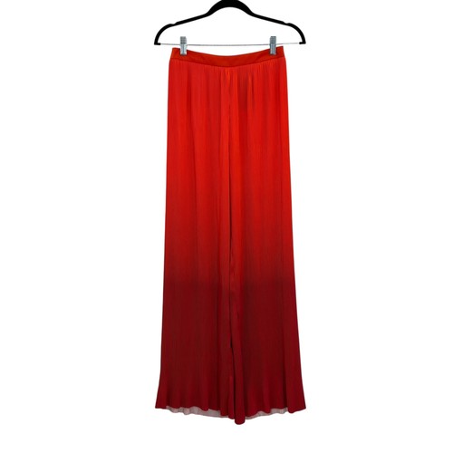 Andrea Iyamah Atti Ombre Plisse zweiteiliges Set gerades Bein Hose Oberteil rot Small - Bild 11 von 18