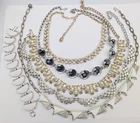 Vtg Costume Jewelry Necklace Bracelet Lot Lucite Rhinestone Coro 6 Pc