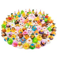 100 Pack Rubber Duck for Jeeps Ducking, Baby Bath Toy Assortment