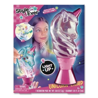 Style 4 Ever Unicorn Moon Lamp Creator Kit with Beads, Stickers & Glitter