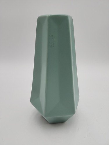 Ikea Livslang Vase Light Green Faceted Hexagon Swedish Design Stoneware 8" - Picture 3 of 12