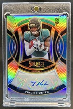 2025 Panini Select Travis Hunter Rookie Silver Prizm RC Auto #RSI-THR Jaguars