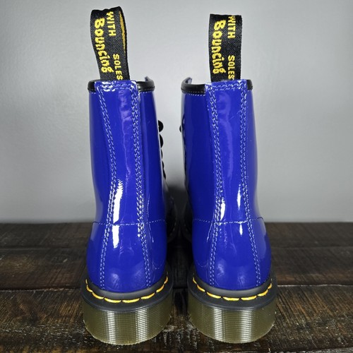 Dr. Doc Martens 1460 Womens Size 5 Lace Up Boots Blue Patent Leather 27635 - Picture 4 of 12