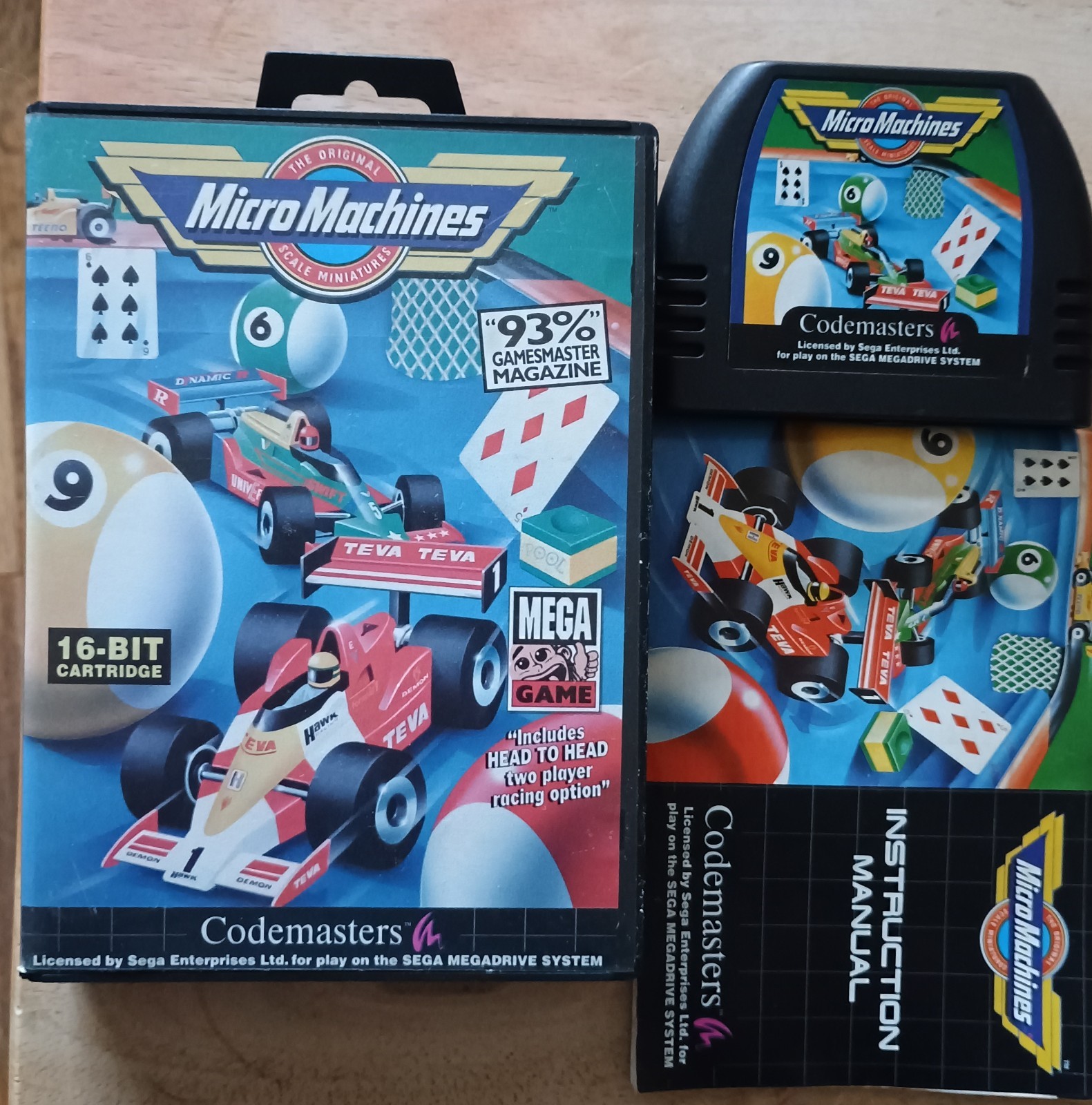 Micro Machines (SEGA Mega Drive, 1993) Complete with Box & Manual