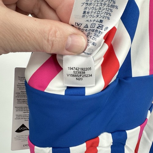NEW LANDS END tankini top reversible padded cups v neck swim beach colorful 18W - Picture 9 of 11